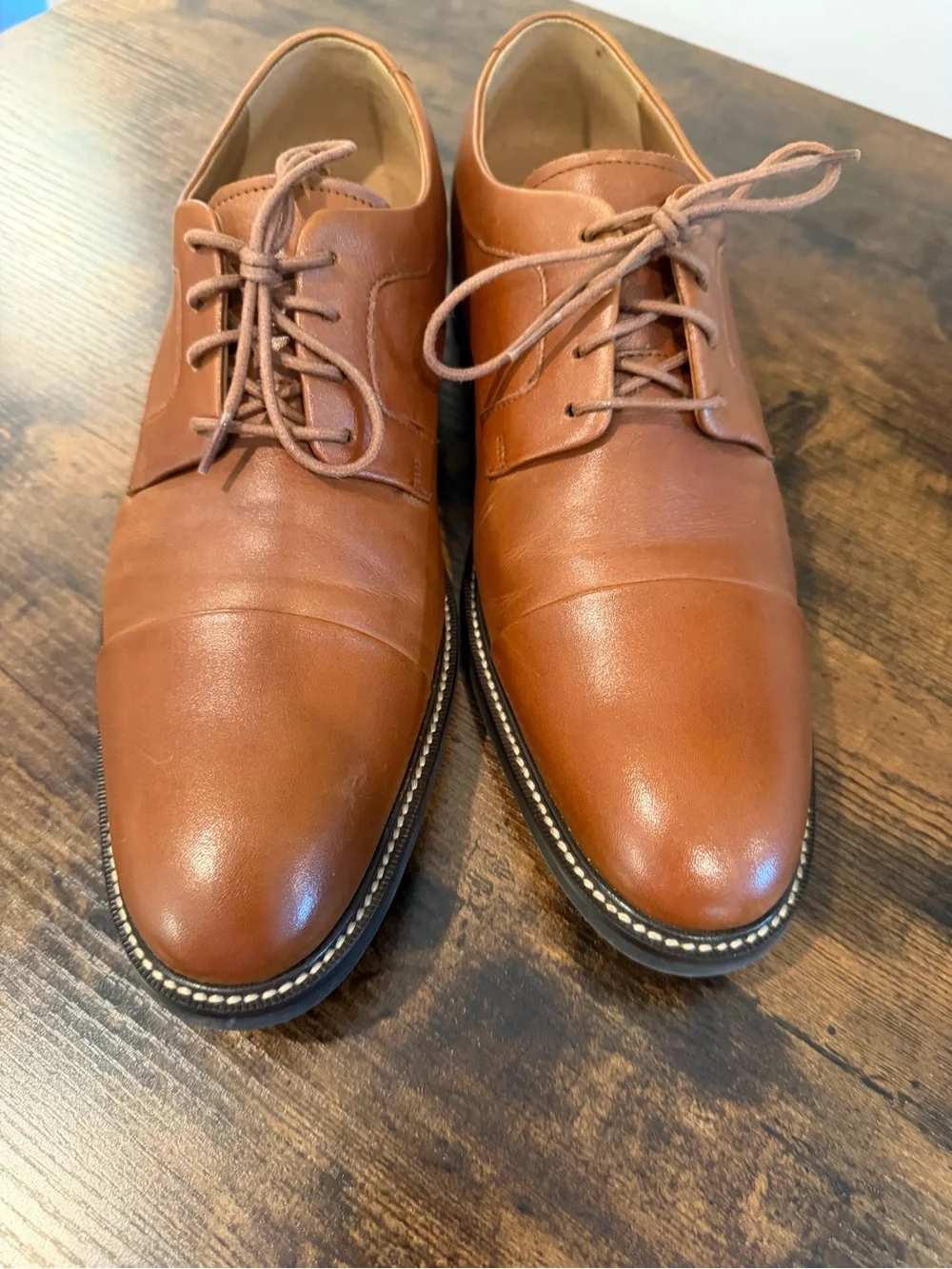 Cole Haan Warren Cap Ox Men’s Dress Shoes in British Tan*video*